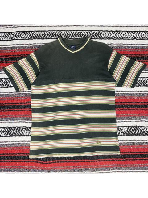 Stüssy 💥Distressed💥Vintage Stussy Stripe Vneck Shirt Stussy Skate