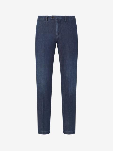CORNELIANI Navy blue stretch denim chinos