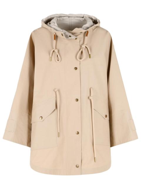 Moncler Moncler 'BRUERRA' Cape In Beige Cotton Blend