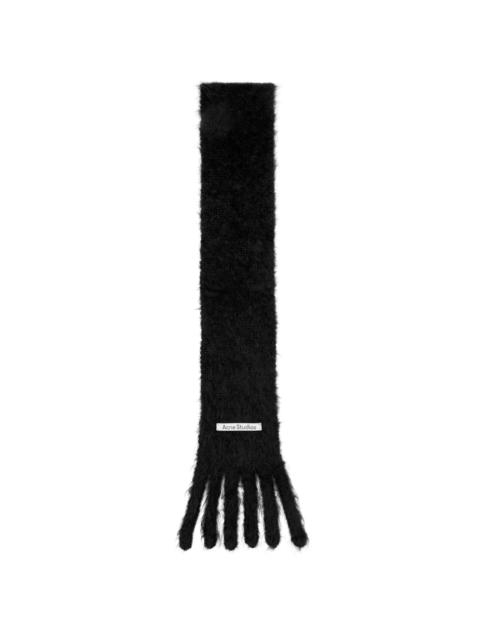 Acne Studios Black Skinny Logo Scarf