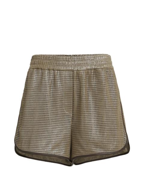 Brunello Cucinelli Brunello Cucinelli Sparkling Net Leather Shorts