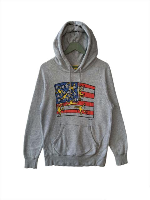 Other Designers Japanese Brand - Vintage Y2K Keith Haring American Flag Art Hoodie