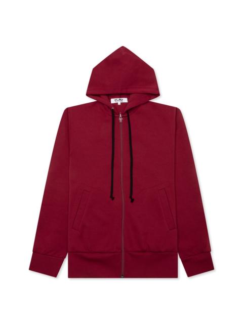Comme des Garçons PLAY COMME DES GARCONS PLAY X THE ARTIST INVADER WOMEN'S FULL-ZIP HOODIE - BURGUNDY