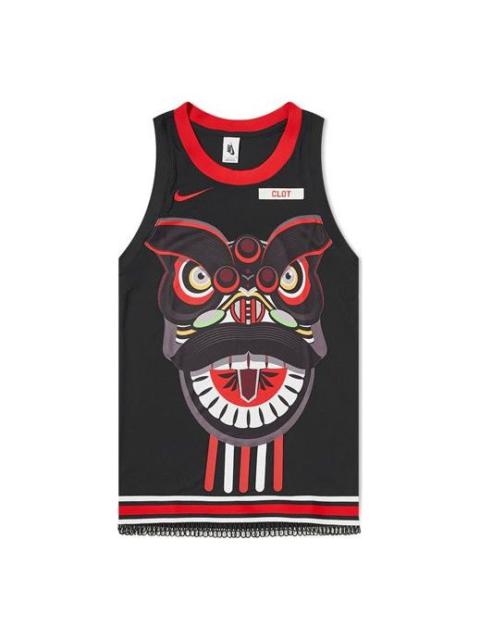 Nike x Clot Crossover Nrg Ge Jersey Basketball Vest Black Red Blackred CK0094-010