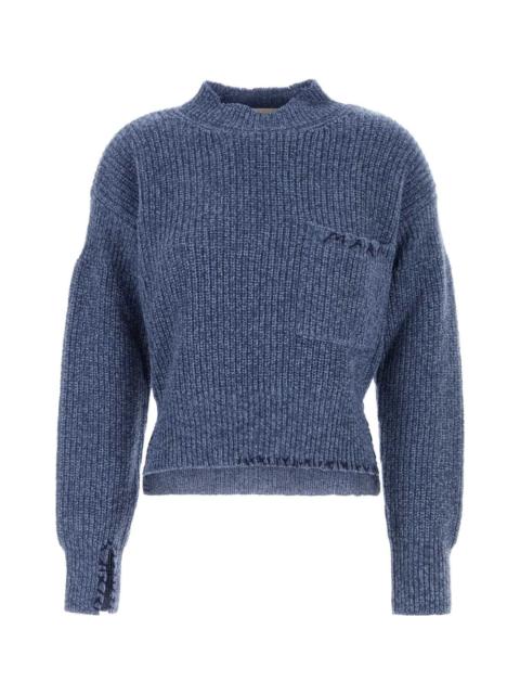Marni Melange Blue Wool Sweater