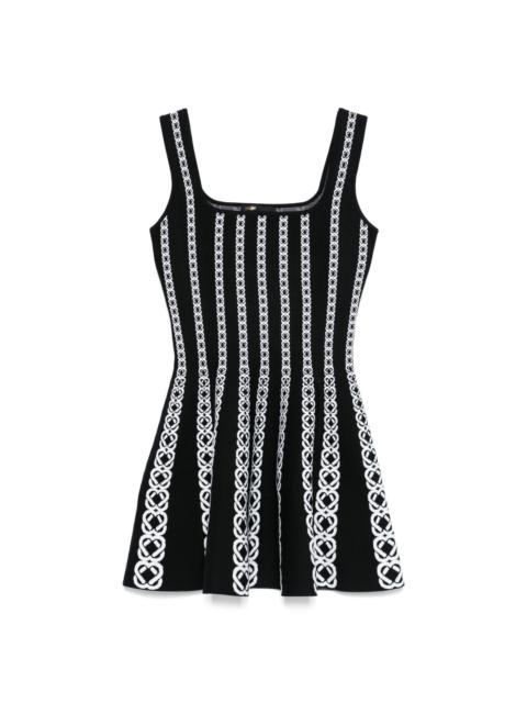 maje jacquard knitted mini dress