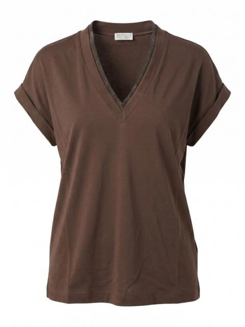 Brunello Cucinelli Brunello Cucinelli Women T-Shirt With `Precious` Neckline