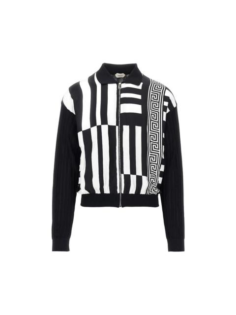 VERSACE Versace Sylvester Print Cardigan Black Men