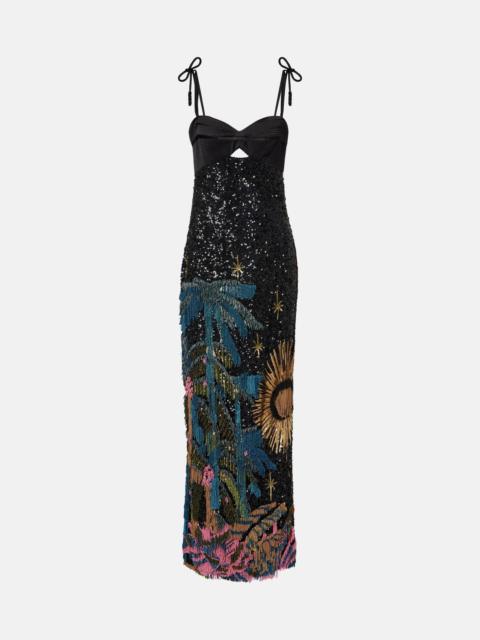 Johanna Ortiz Embellished silk-blend gown