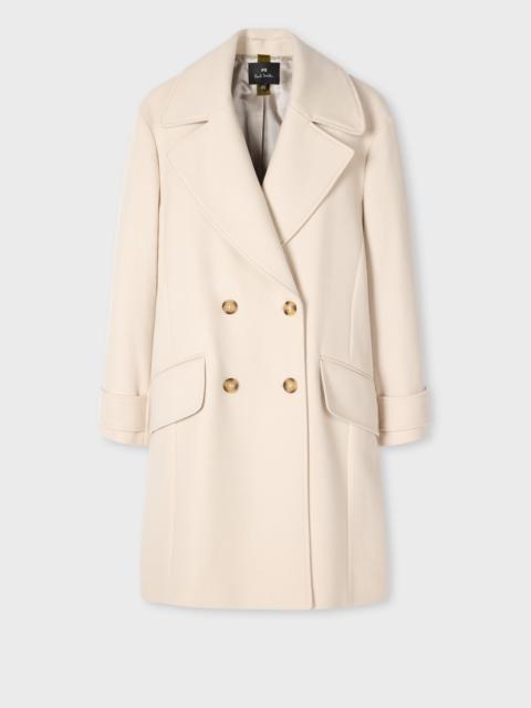 Paul Smith Women's Cream Double-Breasted Wool-Cashmere Coat