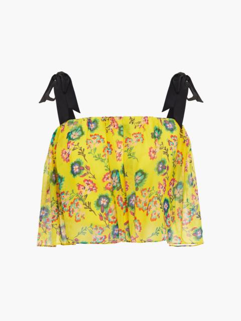 Other Designers Jemi cropped floral-print silk-georgette top
