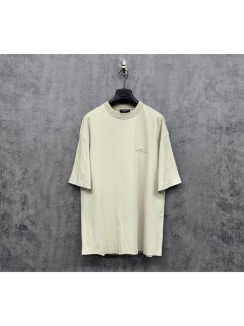 BALENCIAGA Balenciaga Embroidered Logo Distressed Washed Short-Sleeve T-Shirt