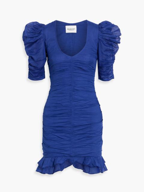 Isabel Marant Étoile Sireny ruched cotton-voile mini dress