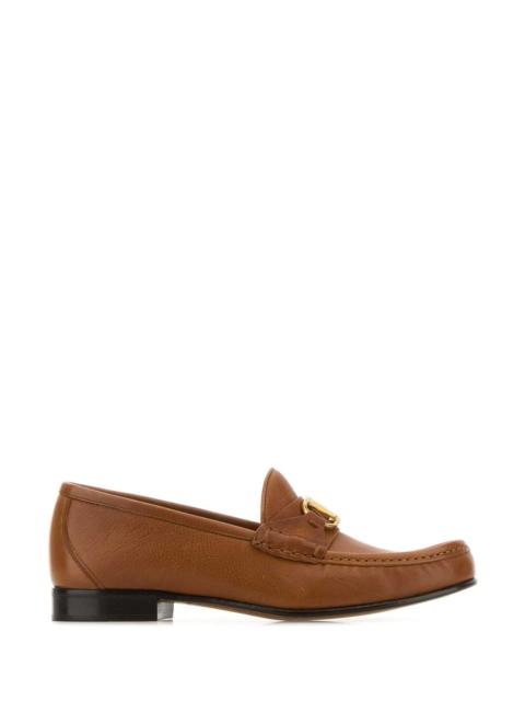 Valentino Valentino Garavani Women Brown Leather Vlogo Loafers
