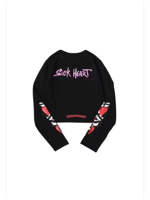 Chrome Hearts Matty boy sick hearts long sleeve crop top tee