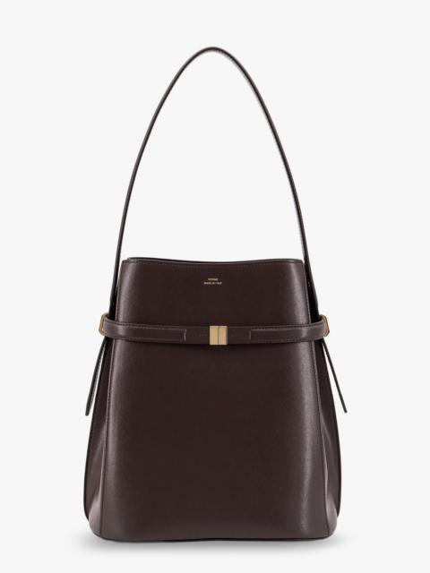 TOTEME Toteme Belted Leather Bucket Bag Brown