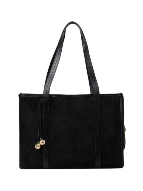 Sandro SANDRO Soft suede shopping bag in Black at Nordstrom