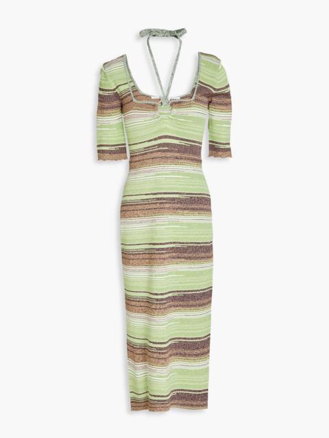 VERONICA BEARD Kante space-dyed knitted midi dress