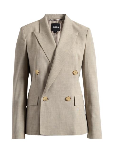 BOSS BOSS Jaleto Double Breasted Virgin Wool Blazer in Pumice at Nordstrom
