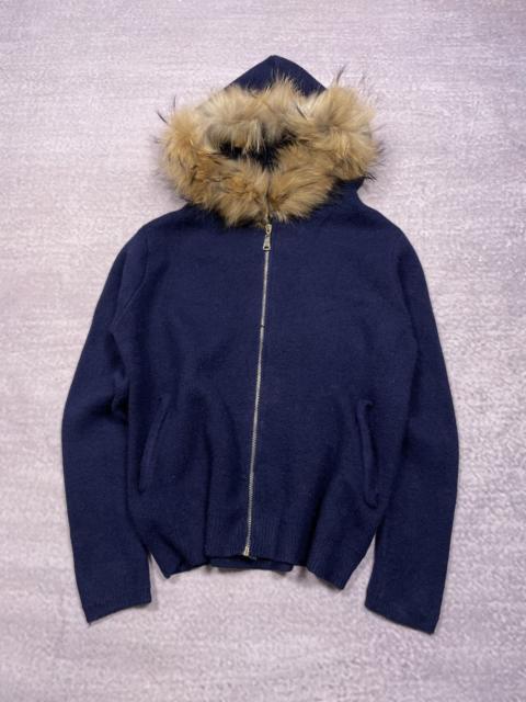 Other Designers If Six Was Nine - Y2K LGB IfSixWasNine Style Real Fur Faux Knit Zip Hoodie
