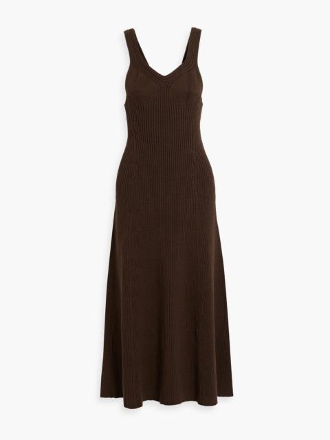 Jil Sander Ribbed cotton-blend midi dress