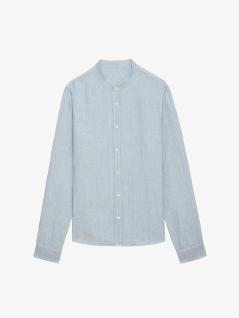 Zadig & Voltaire Stan Linen Band Collar Shirt