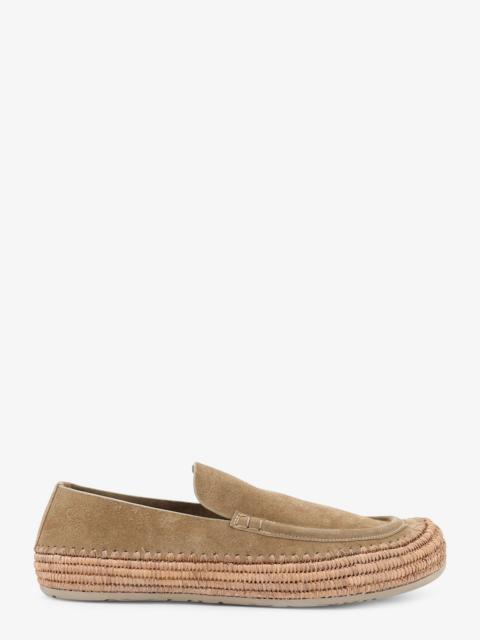 Loewe Loewe Rio Suede And Raffia Loafers