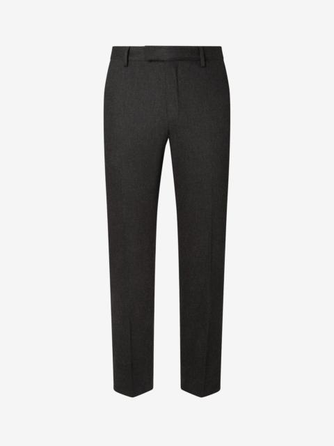 CORNELIANI Dark grey wool and stretch cashmere chinos