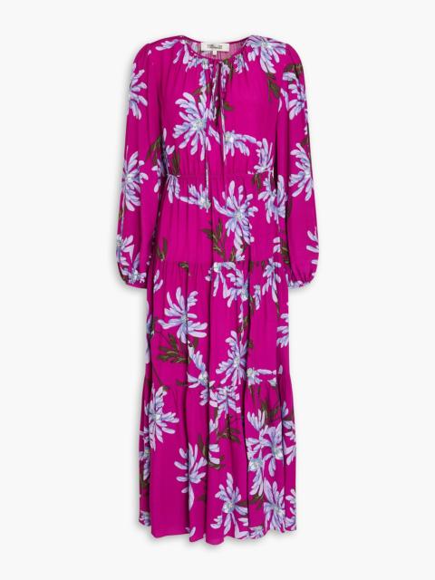 DIANE VON FURSTENBERG Dominique tiered floral-print crepe midi dress