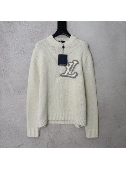 Louis Vuitton Louis Vuitton LV 2025 new model off-white embroidered teddy sweater