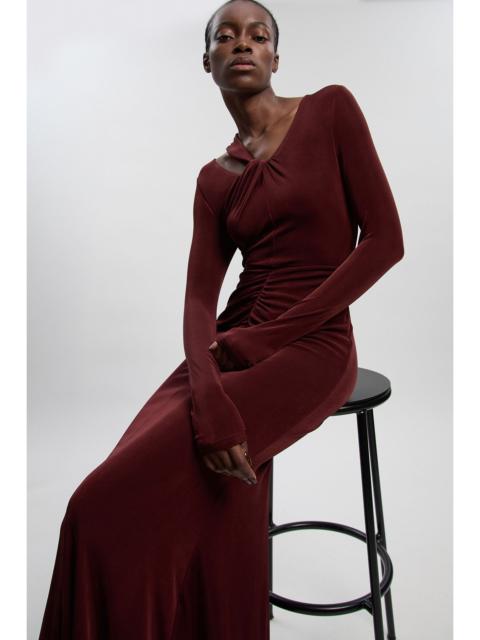 KAREN MILLEN Slinky Crepe Twist Detail Maxi Dress