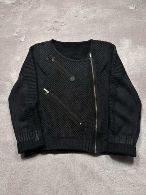 Other Designers Le Grande Bleu (L.G.B.) - Vintage Y2K LGB Helmut Lang Style Asymmetric Zip Sweater