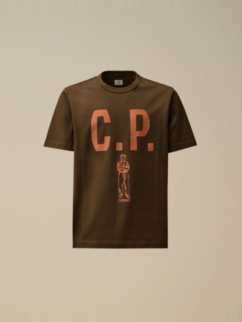 C.P. Company Mercerized 30/2 Jersey Twisted Short Sleeve Logo T-Shirt