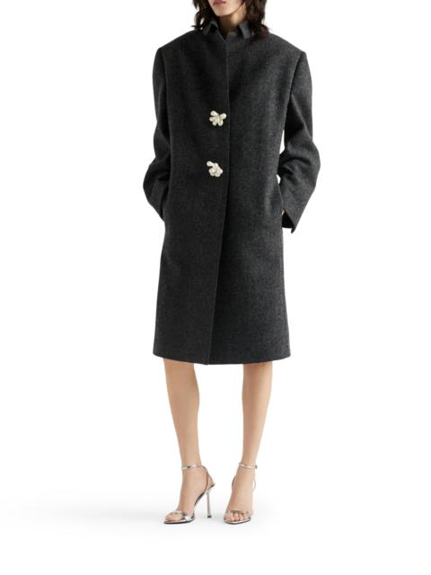 Prada SHETLAND WOOL COAT WITH JEWEL BUTTONS
