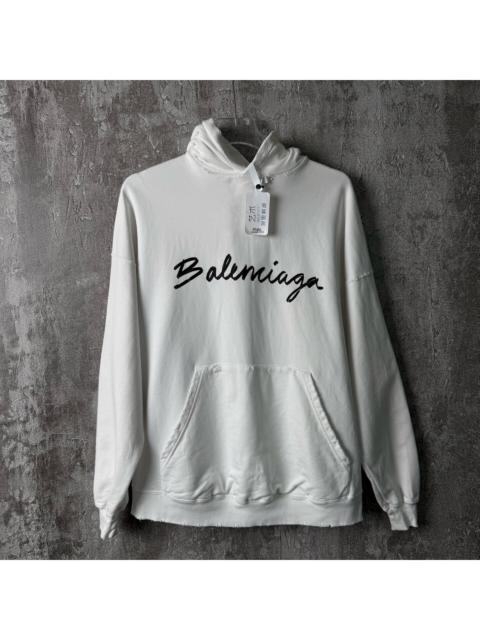 BALENCIAGA Balenciaga Letter Print Logo Hooded Sweater
