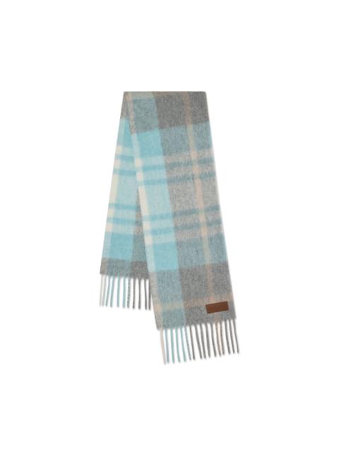 Mulberry Mulberry Oversized Check Textured Scarf in Grey-Light Blue at Nordstrom