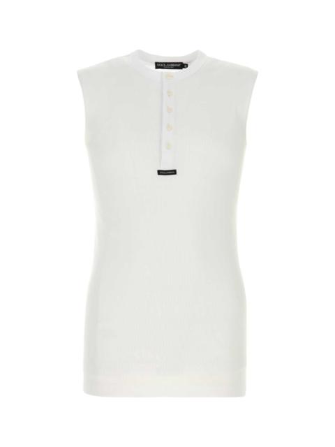Dolce & Gabbana Dolce & Gabbana Men White Cotton Tank Top