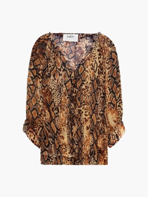 ba&sh Rick snake-print crepon blouse