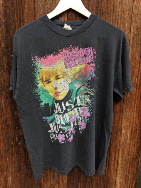Other Designers Band Tees × Justin Bieber - Famous singer Justin Bieber wonderful design print colorful print bothside My World Tour 2010