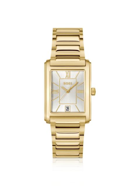 BOSS PRINCIPLE GOLD-TONE WATCH WITH SILVER-WHITE DIAL