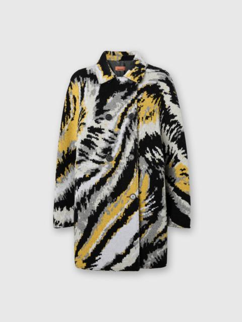 Missoni Double-Breasted Caban with Tiger Pattern