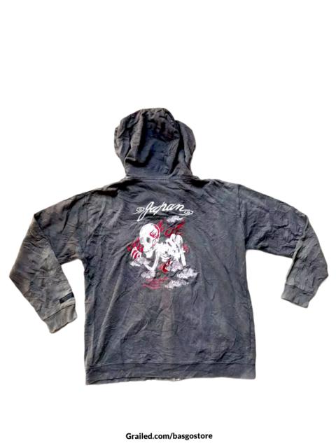 Other Designers Skulls - Vtg Skulls Fire Red Japan Embriodery Sweater Hoodies