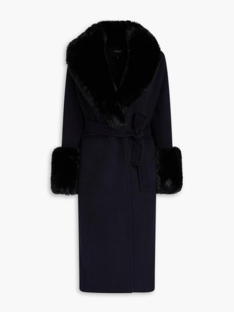 maje Wool-blend felt coat