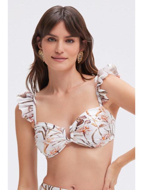 PatBO BOTANIC RETRO FLUTTER BIKINI TOP