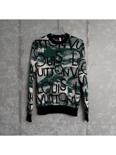 Louis Vuitton Louis Vuitton Green Logo Print Sweatshirt