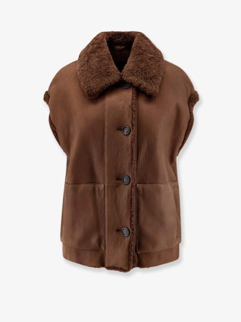 Brunello Cucinelli Brunello Cucinelli Shearling Sleeveless Jacket Brown