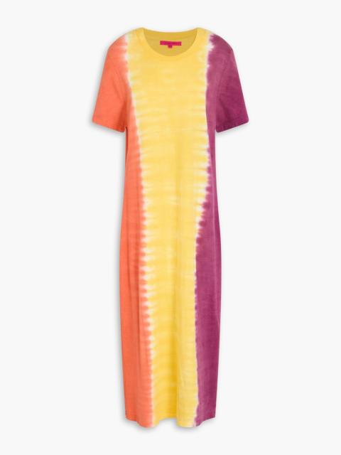 The Elder Statesman Tie-dyed cotton and linen-blend jersey midi dress