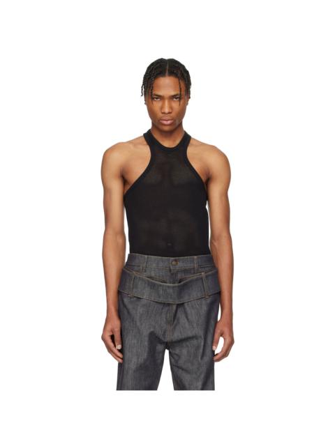 courrèges Black Scuba Mesh Tank Top