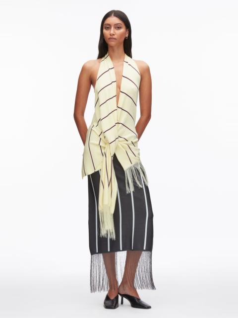 3.1 Phillip Lim Draped Stripe Halter Top with Fringe