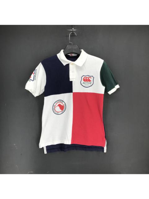 Other Designers Canterbury of New Zealand - Canterbury Big Logo Multi Color Block Polo #1797-71